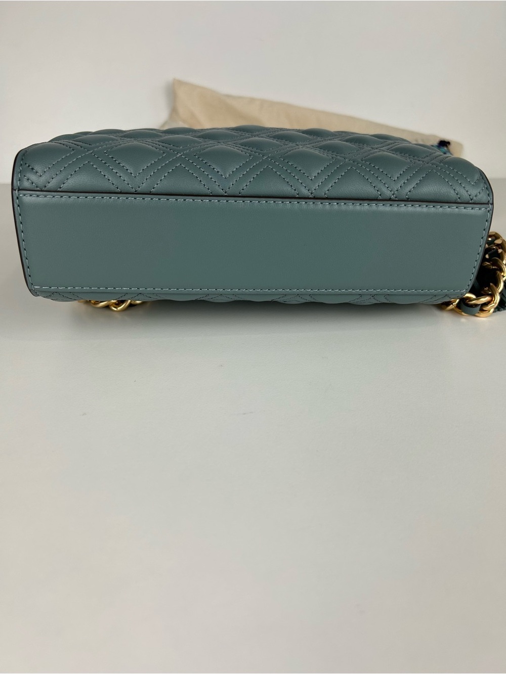 TORY BURCH FLEMING BLUE GRAY SHOULDER CROSSBODY BAG PURSE - Picture 3 of 14